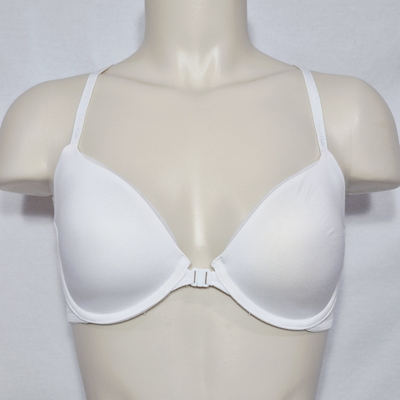 32D Calvin Klein QP1430‎ Front Close Racerback Underwire Bra White NWOT - Picture 1 of 6